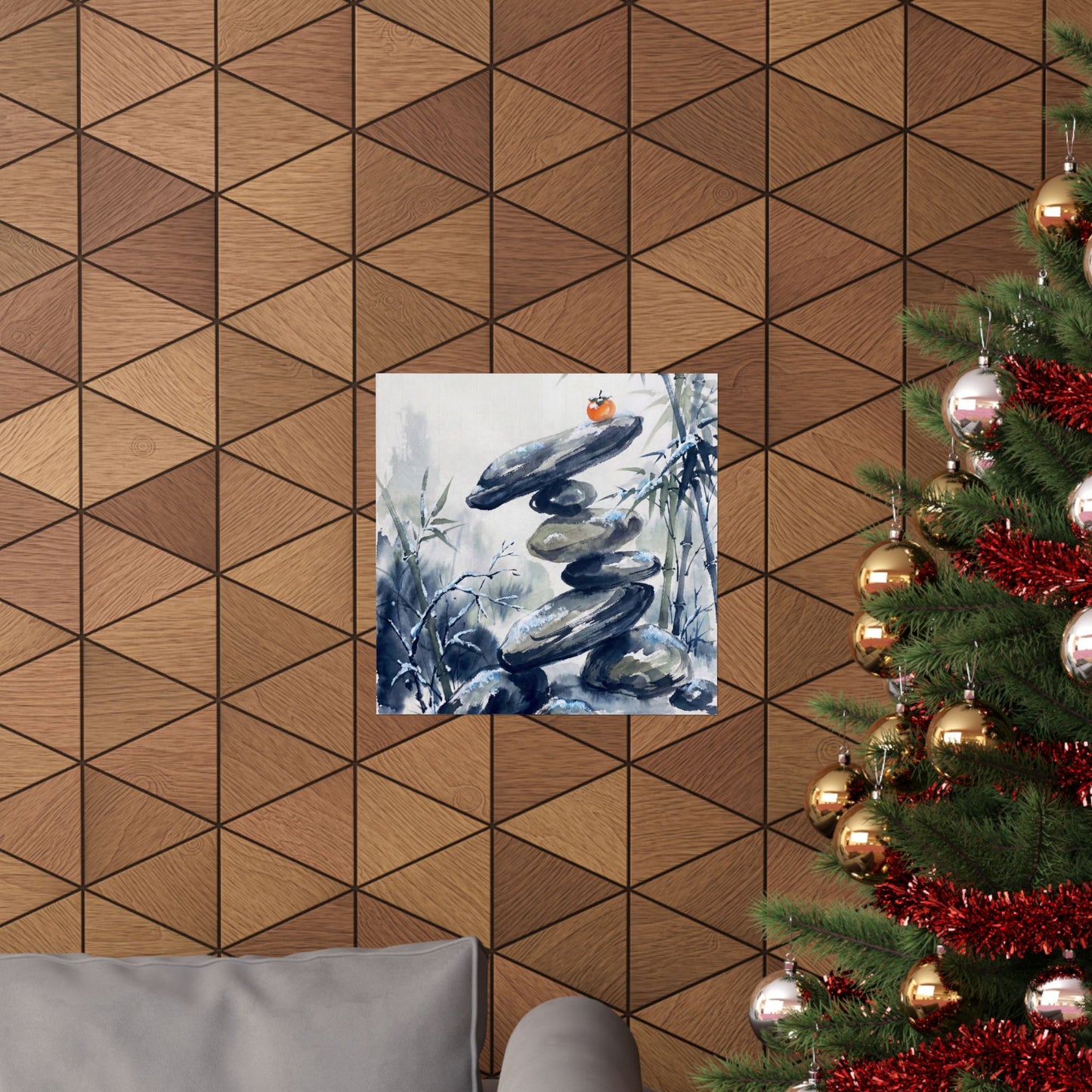 Moonlight River Stones Wall Art Print - Zen Datsuzoku