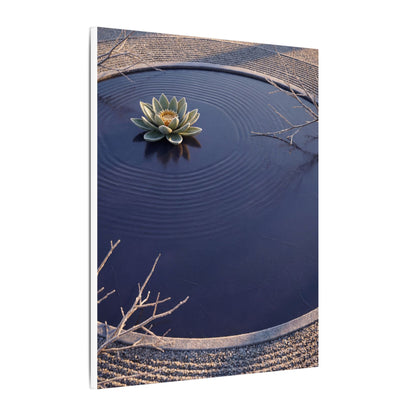 Lotus Flower Canvas Art | Winter Zen Karesansui Art
