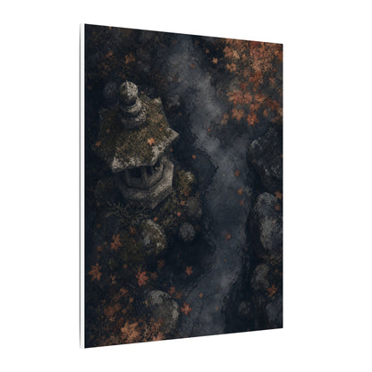 Stone Lantern Canvas Art | Autumn Japandi Texture Art