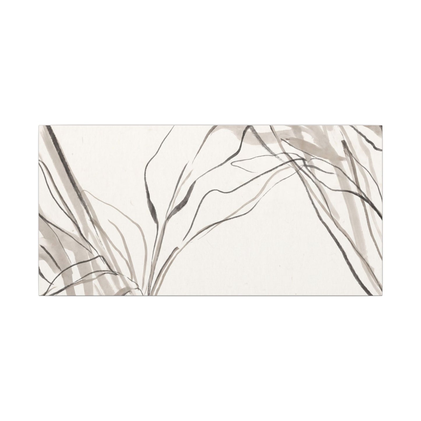Neutral Shoji Screen Canvas Art - Minimal Line Japandi