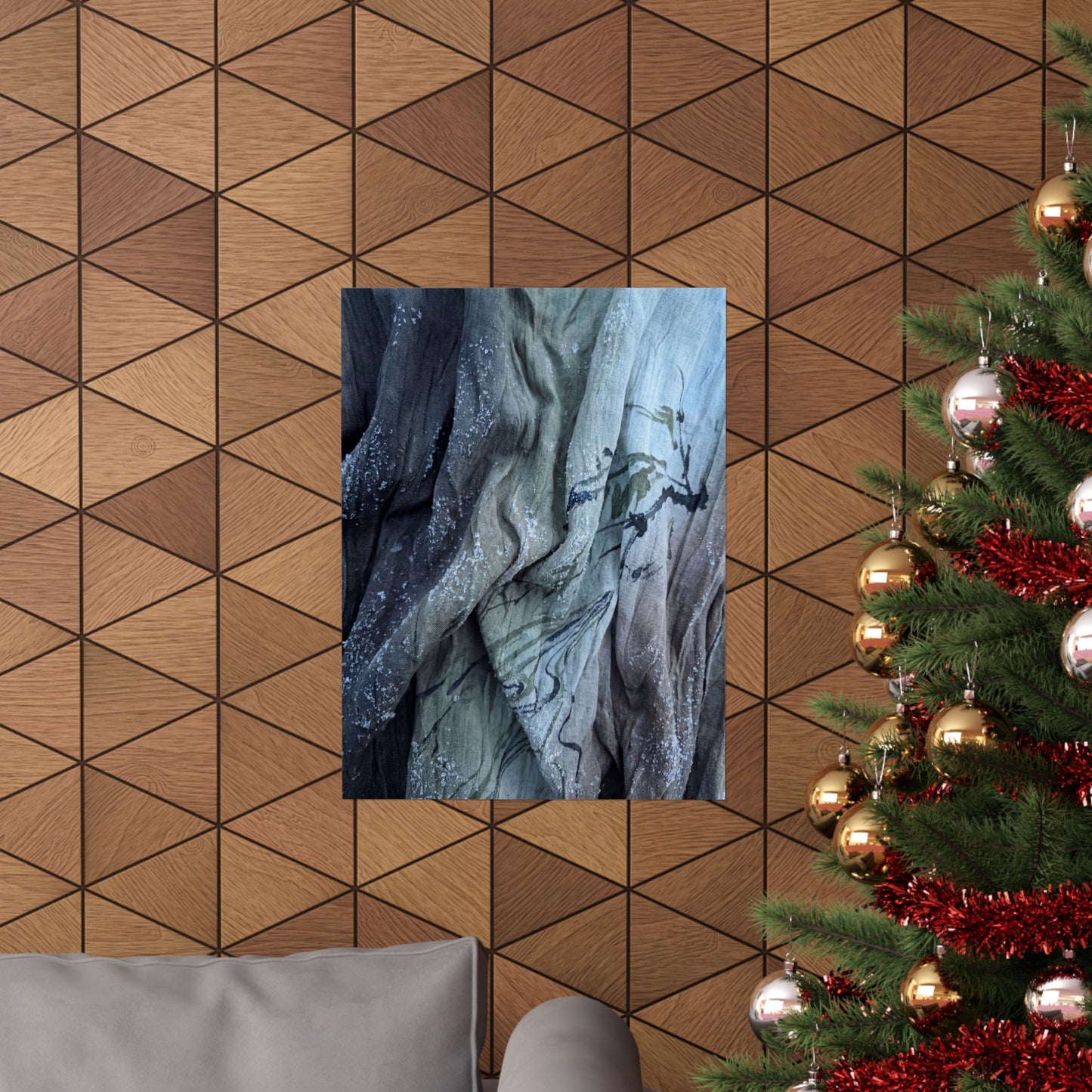 Silk Drape Winter Wall Art Print | Japandi Elegant Design
