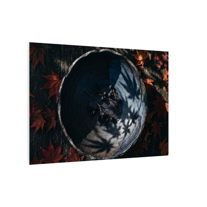 Autumn Ceramic Bowl Shadow Zen Canvas Art | Bold Decor