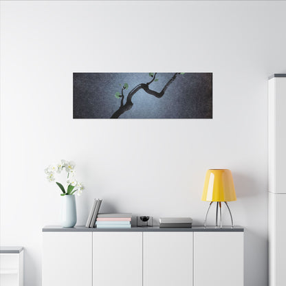 Ink Brushstroke Canvas Art | Spring Dark Japandi Moody Minimal Art