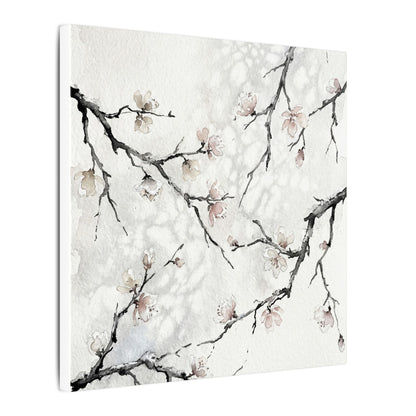 Cherry Blossom Canvas Art | Winter Japandi Watercolor Art