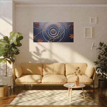 Kintsugi Water Ripple in Dawn | Gold Vein Canvas Art