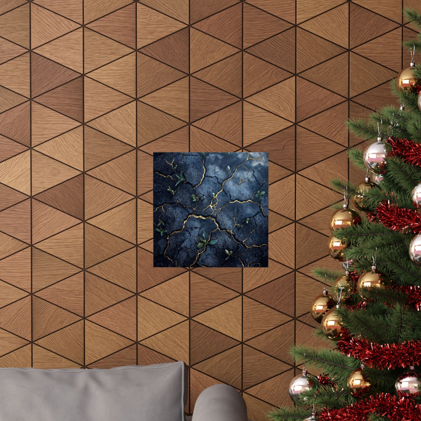 Shibui Cracked Earth Wall Art Print - Kintsugi Broken Beauty