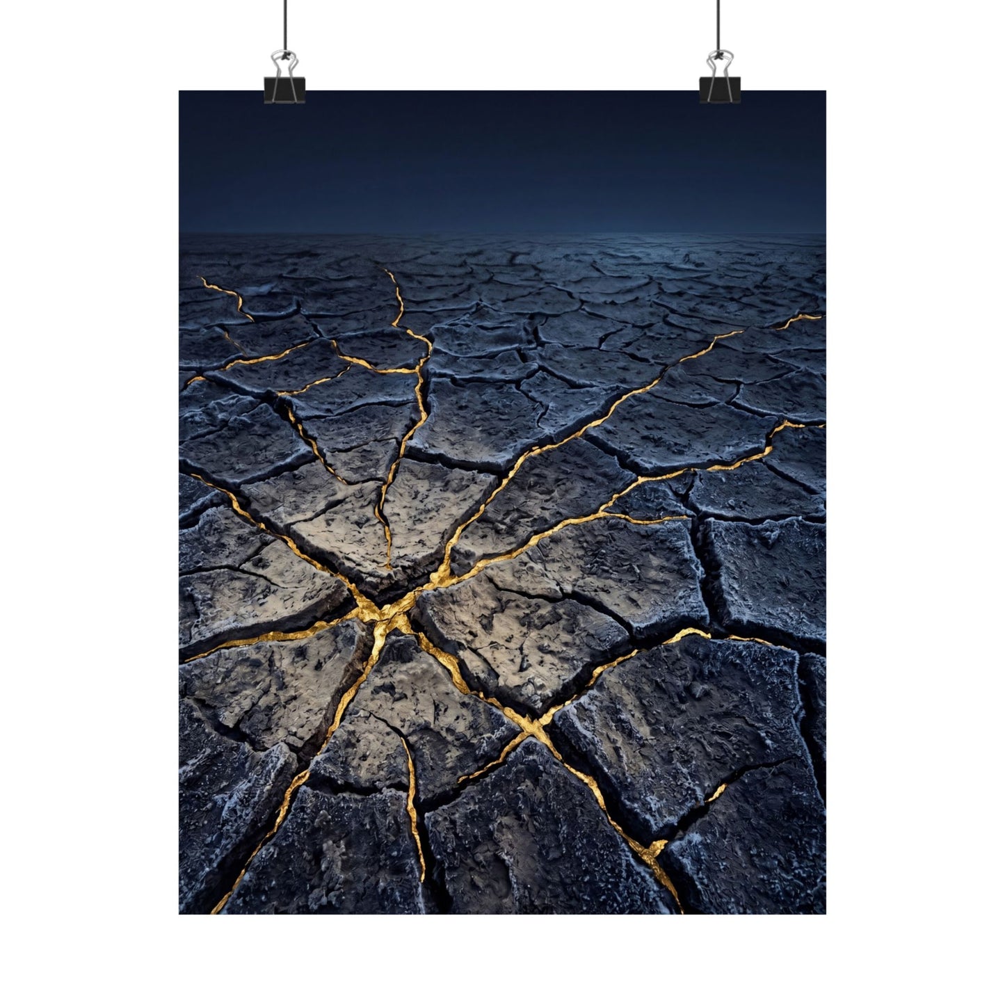 Ma Cracked Earth Wall Art Print - Kintsugi Broken Beauty