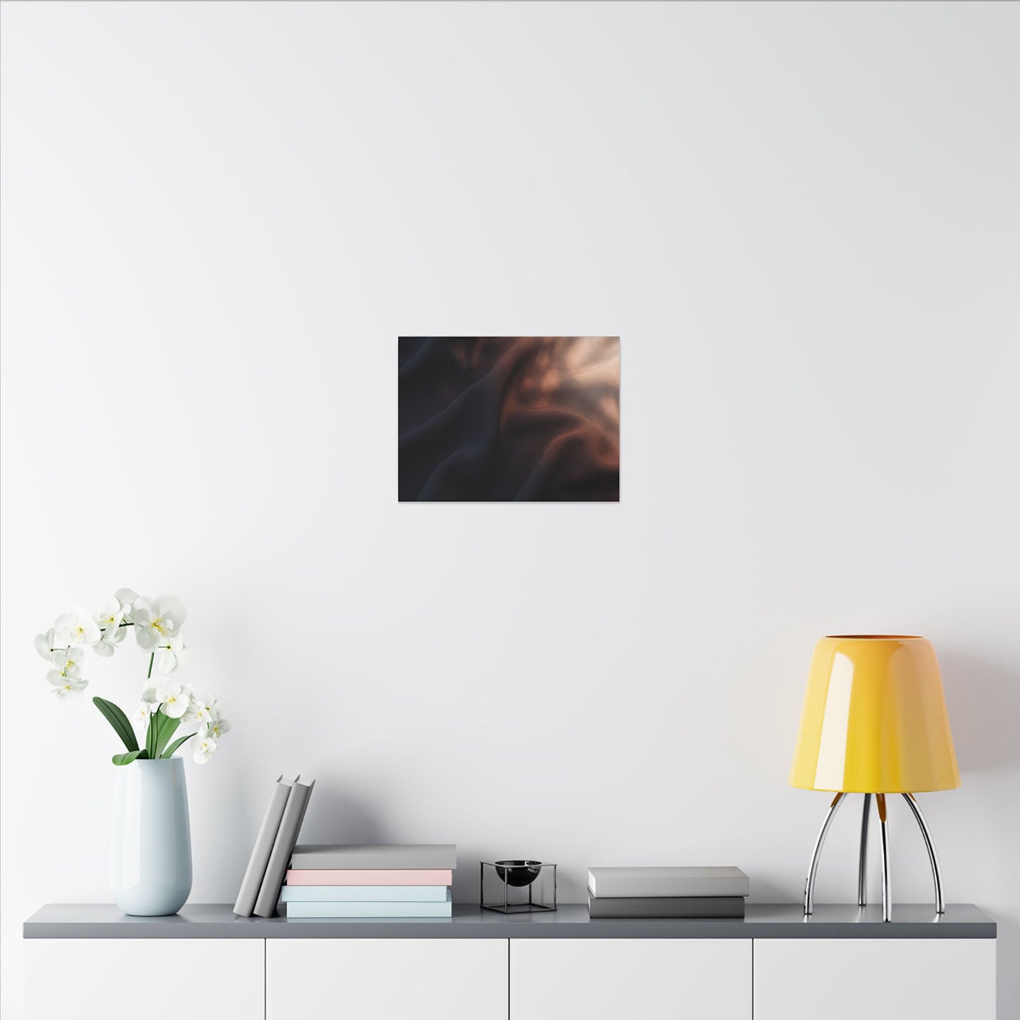Dark Japandi Silk Drape in Dawn | Shadow Zen Canvas Art