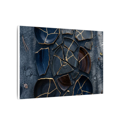 Dark Japandi Broken Pottery in Dappled | Shadow Zen Canvas Art