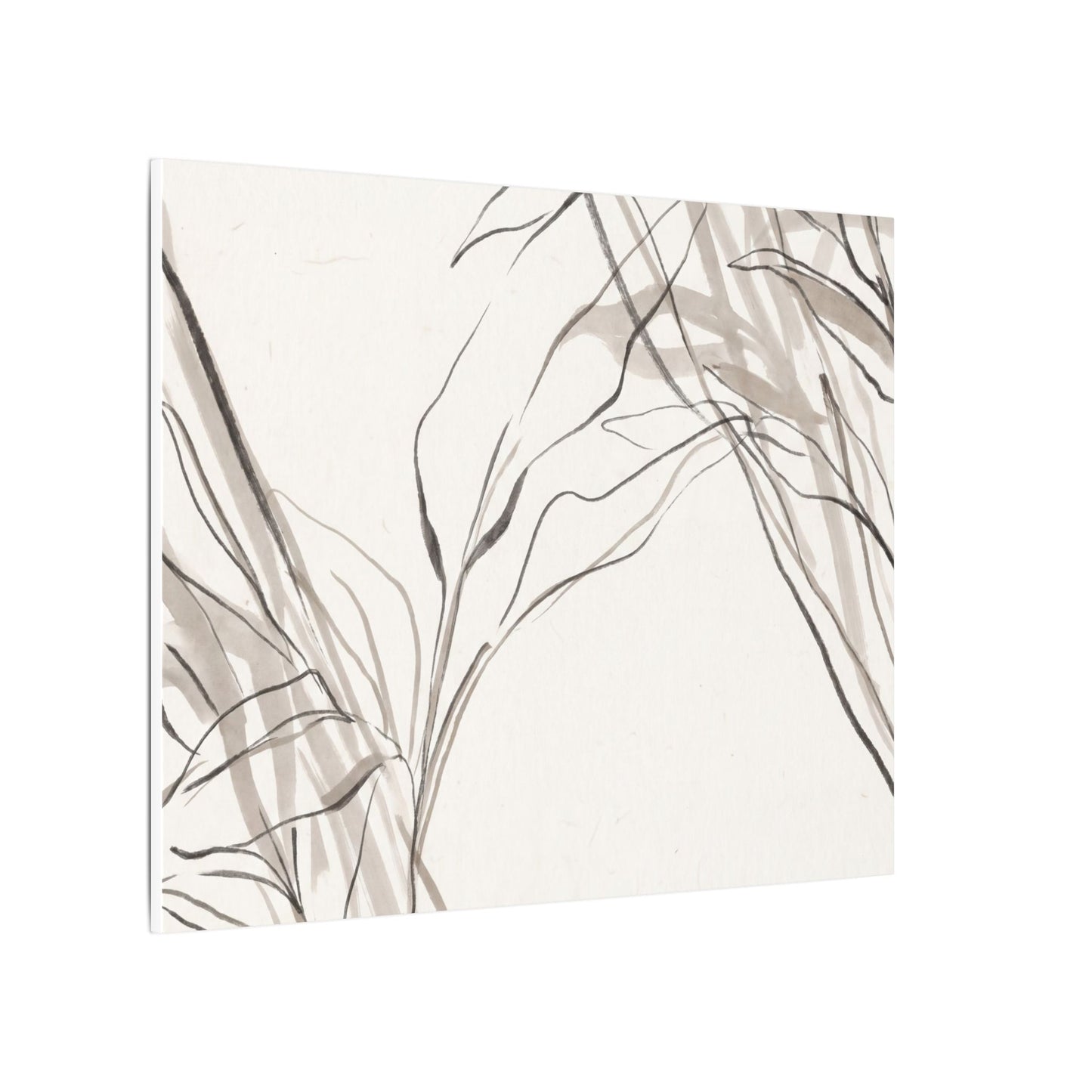 Neutral Shoji Screen Canvas Art - Minimal Line Japandi