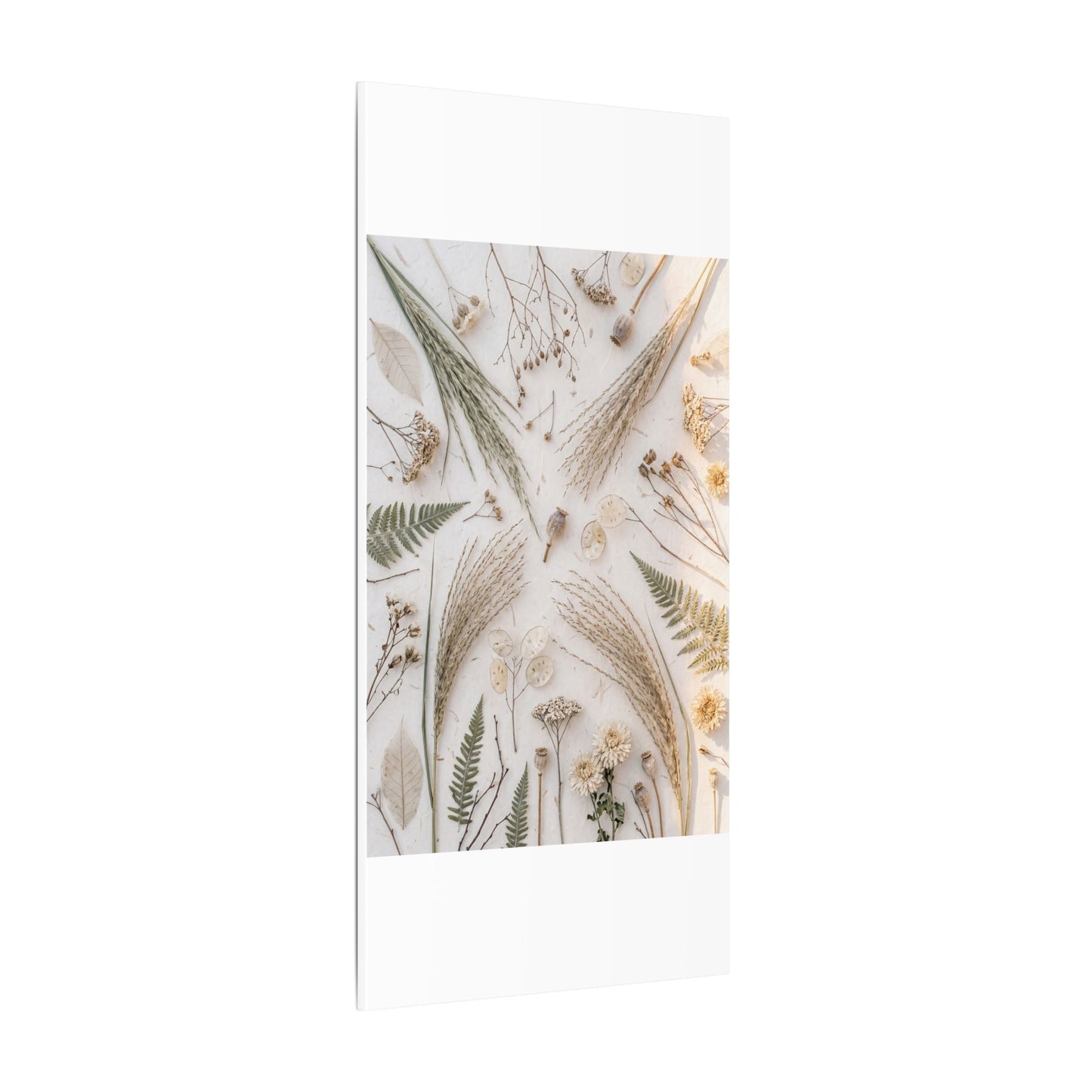 Elegant Dried Flowers Canvas Art - Japanese Pattern Japandi