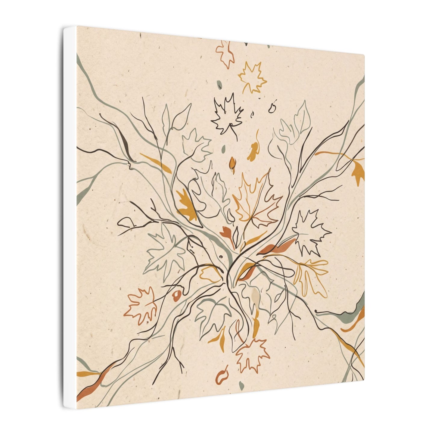 Warm Shadow Play Canvas Art - Minimal Line Japandi