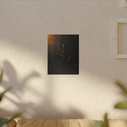 Dark Japandi Rust Patina in Golden Hour | Moody Minimal Canvas Art