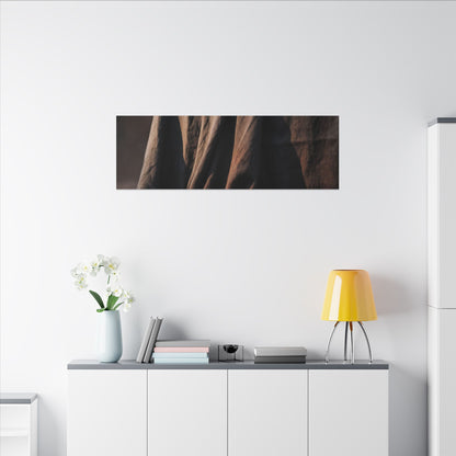Silk Drape Canvas Art | Winter Dark Japandi Shadow Zen Art