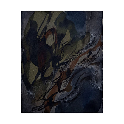 Dark Japandi Shadow Play in Overcast | Charcoal Ink Wall Art Print