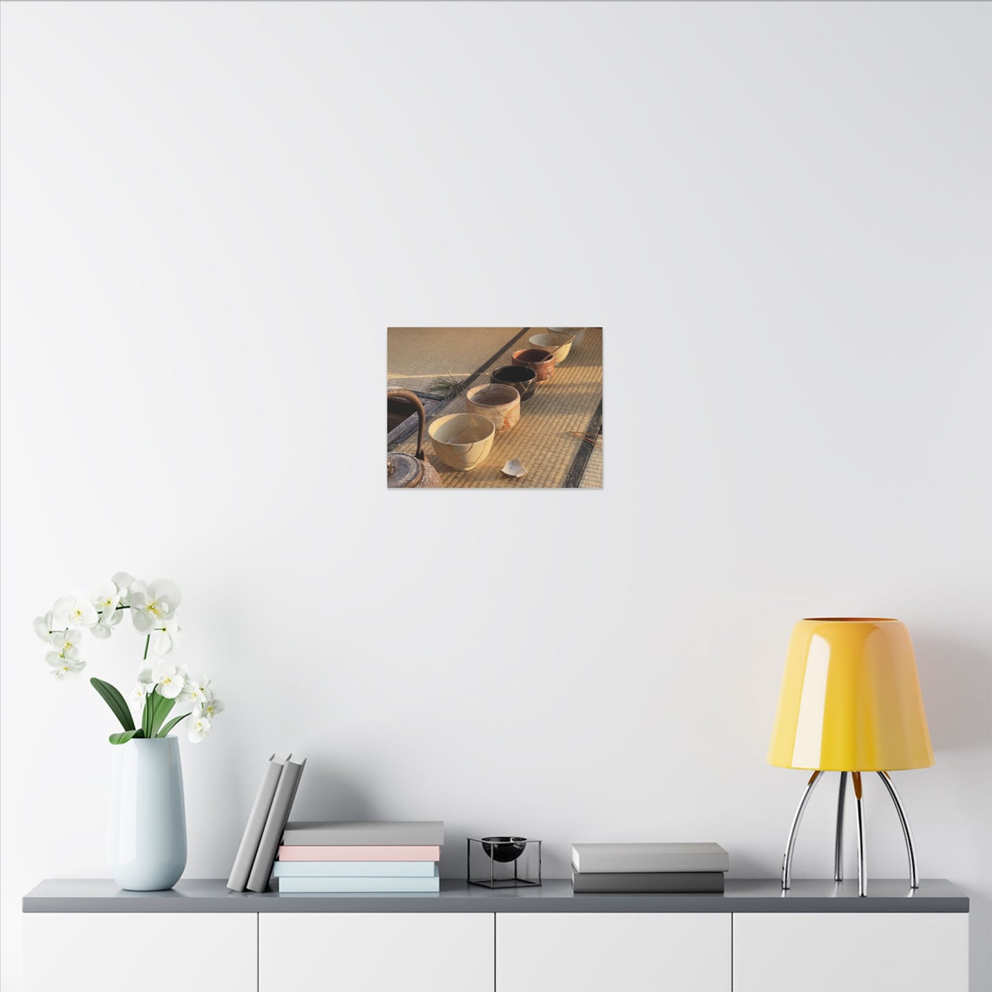 Kintsugi Tea Ceremony in Golden Hour | Gold Repair Canvas Art