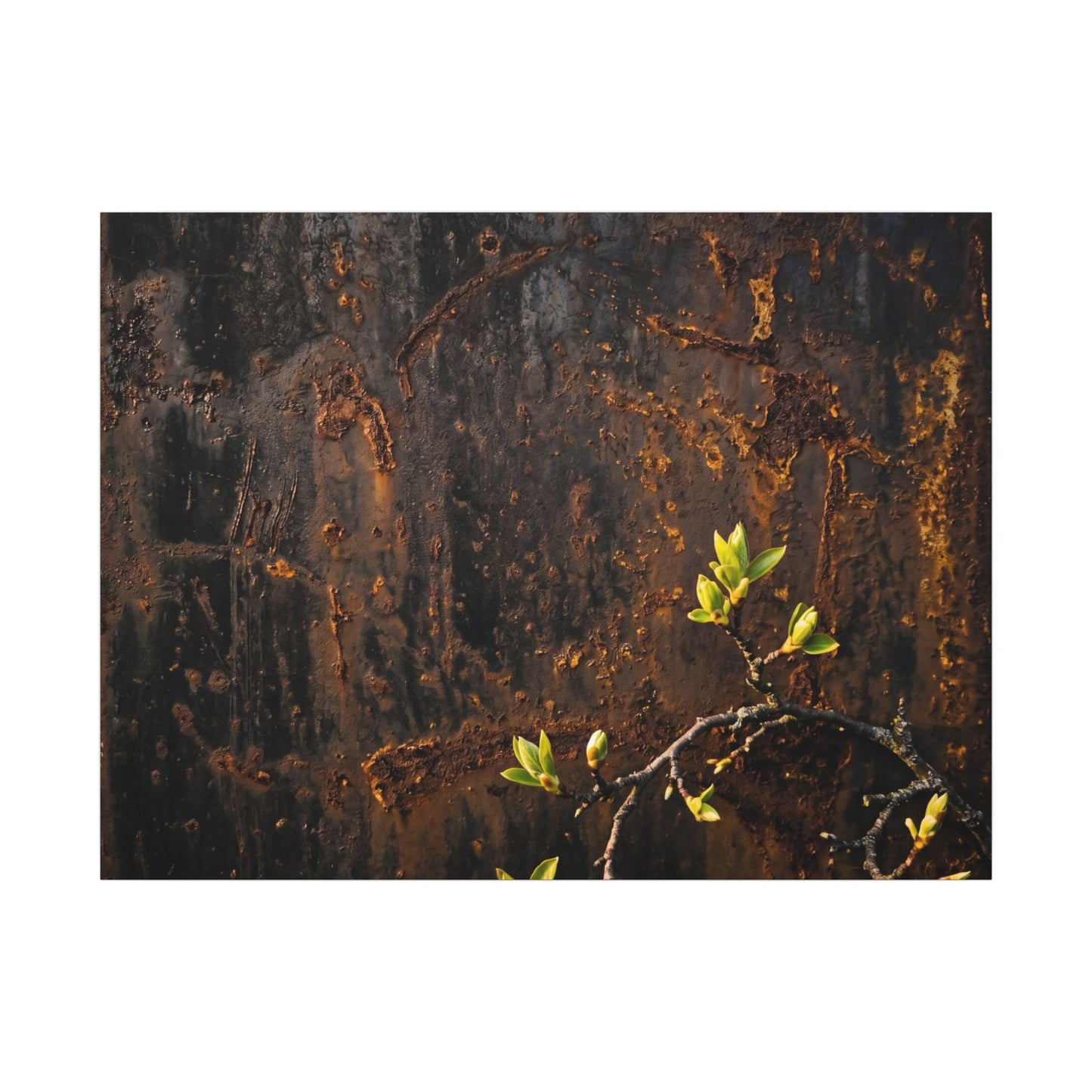 Golden Hour Rust Patina Canvas Art - Dark Japandi Fukinsei