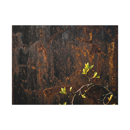 Golden Hour Rust Patina Canvas Art - Dark Japandi Fukinsei