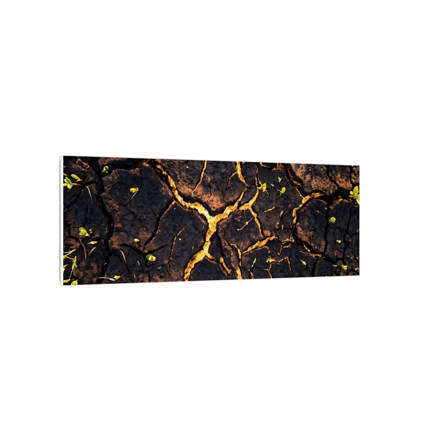 Cracked Earth Moody Minimal Canvas Art | Sophisticated Dark Japandi Art