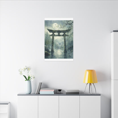 Earthy Torii Gate Canvas Art - Watercolor Japandi
