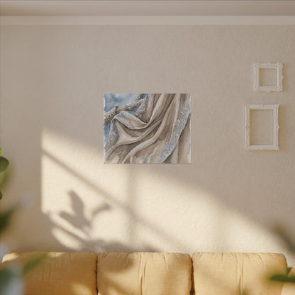 Silk Drape Winter Canvas Art | Japandi Cozy Design
