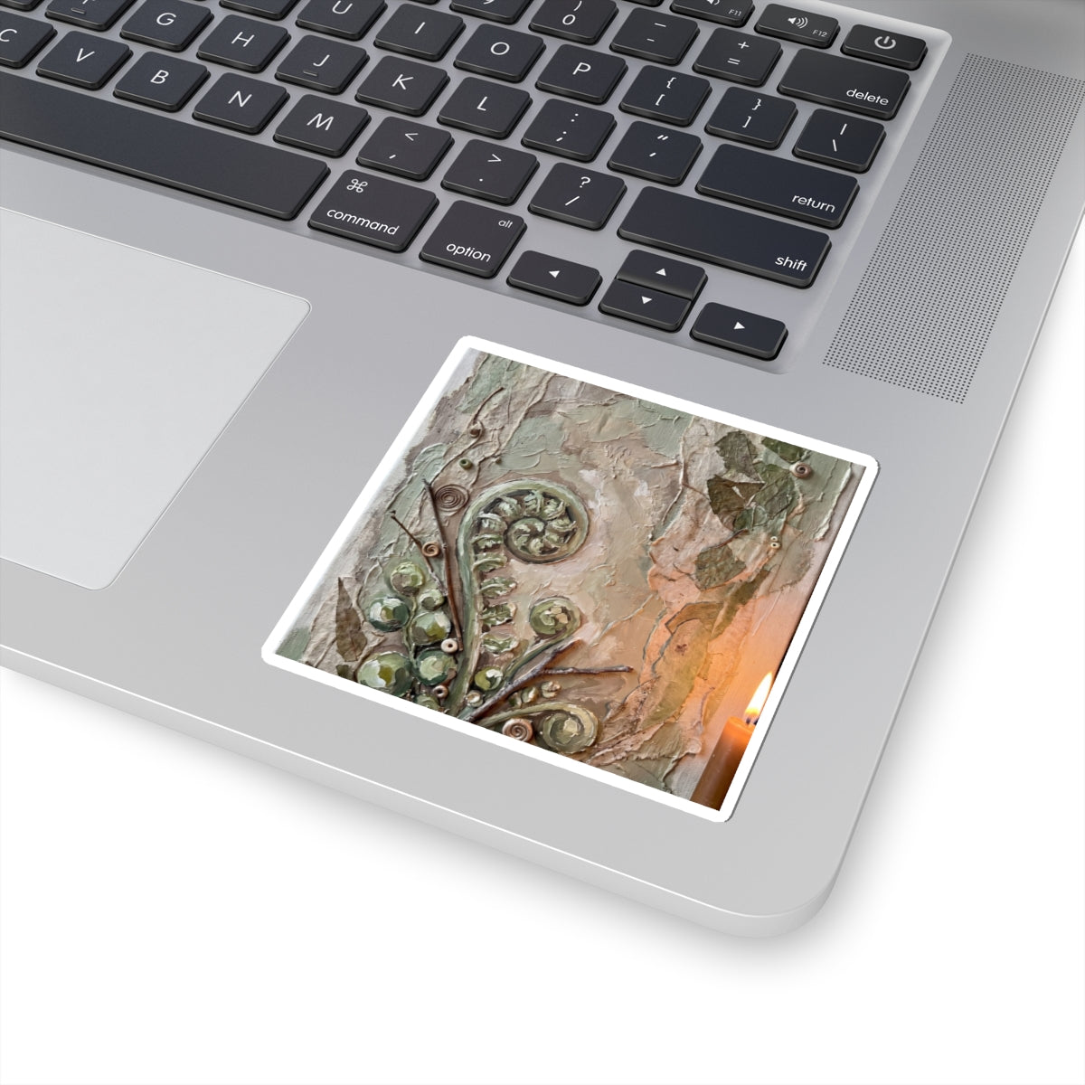 Fern Unfurling Sticker | Spring Japandi Texture Art Art Print