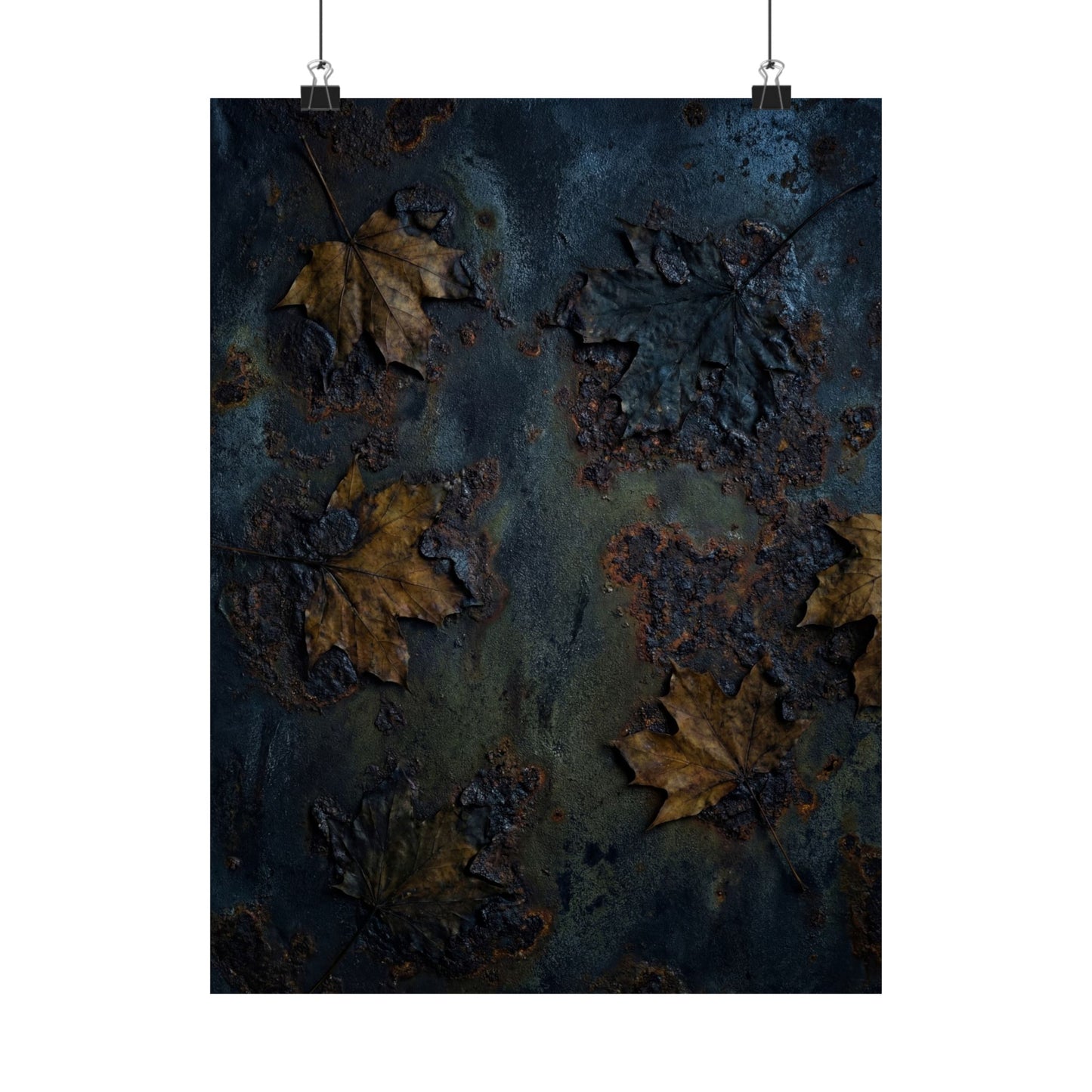 Autumn Rust Patina Charcoal Ink Wall Art Print | Bold Decor Art Print