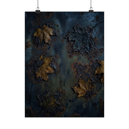 Autumn Rust Patina Charcoal Ink Wall Art Print | Bold Decor Art Print