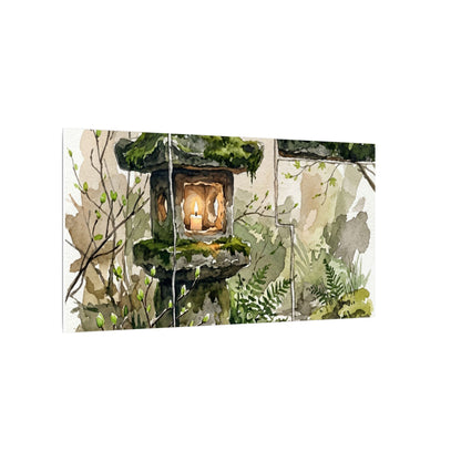 Stone Lantern Watercolor Canvas Art | Elegant Japandi Art