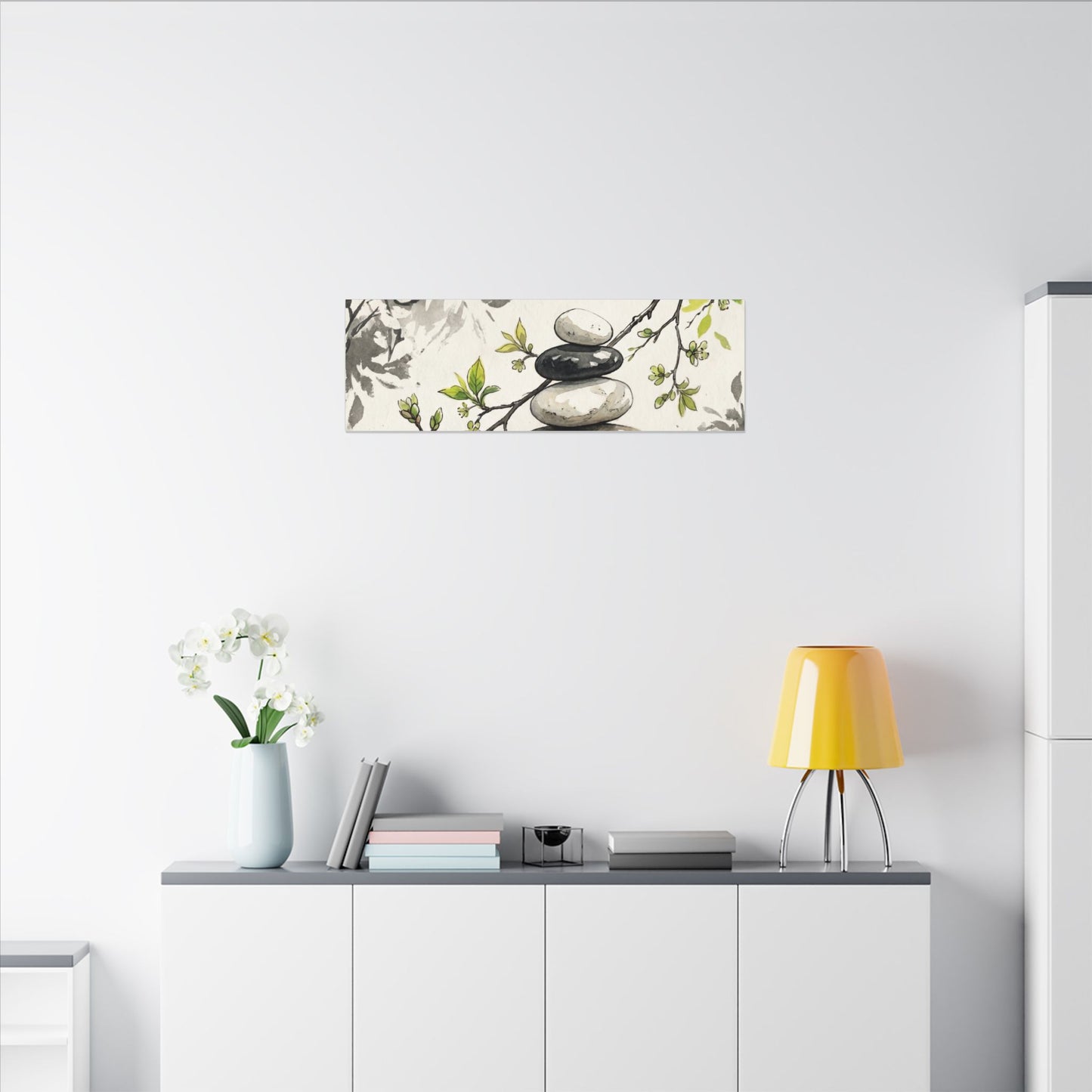 Spring River Stones Japanese Pattern Canvas Art | Elegant Decor