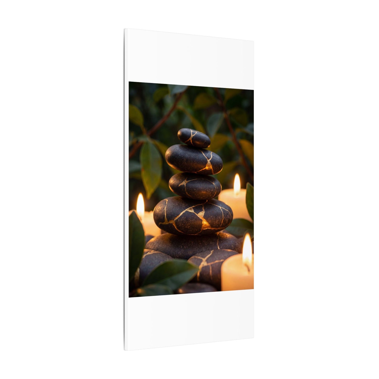 Summer River Stones Gold Vein Canvas Art | Philosophical Decor