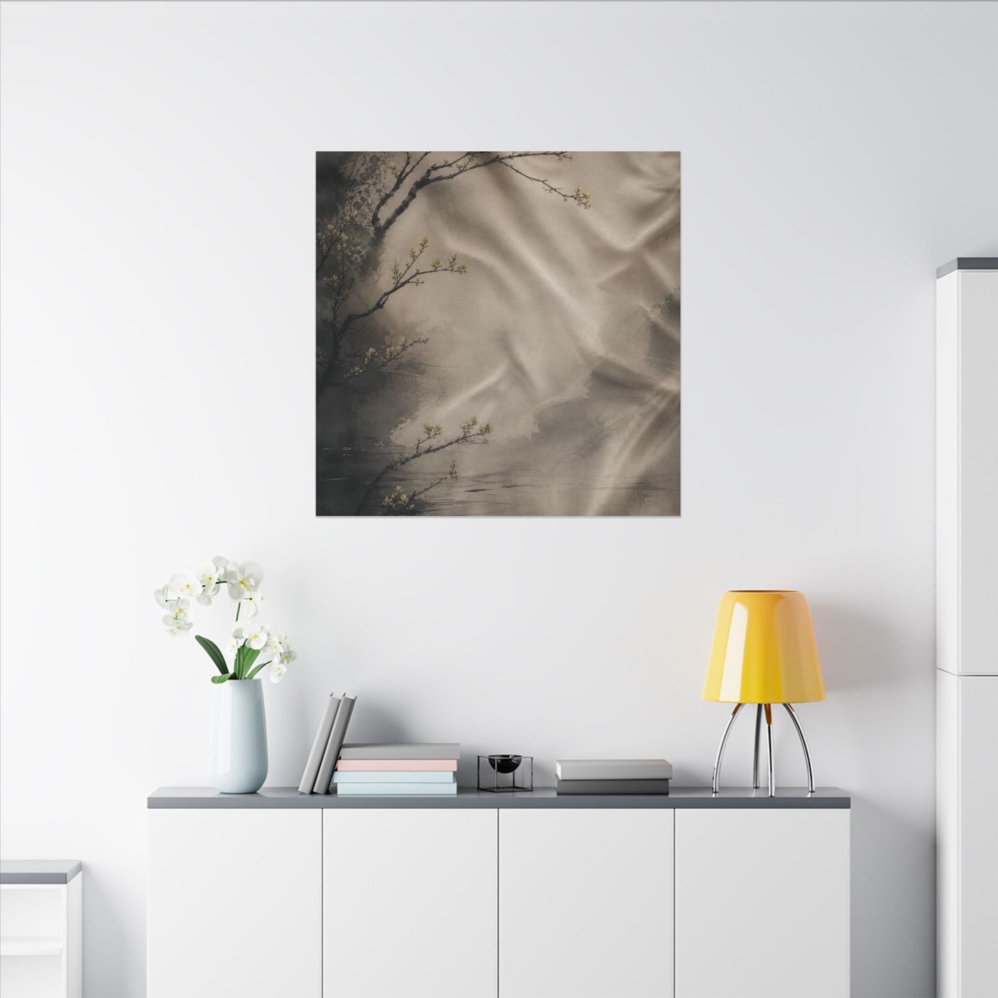 Silk Drape Canvas Art | Spring Japandi Japanese Pattern Art