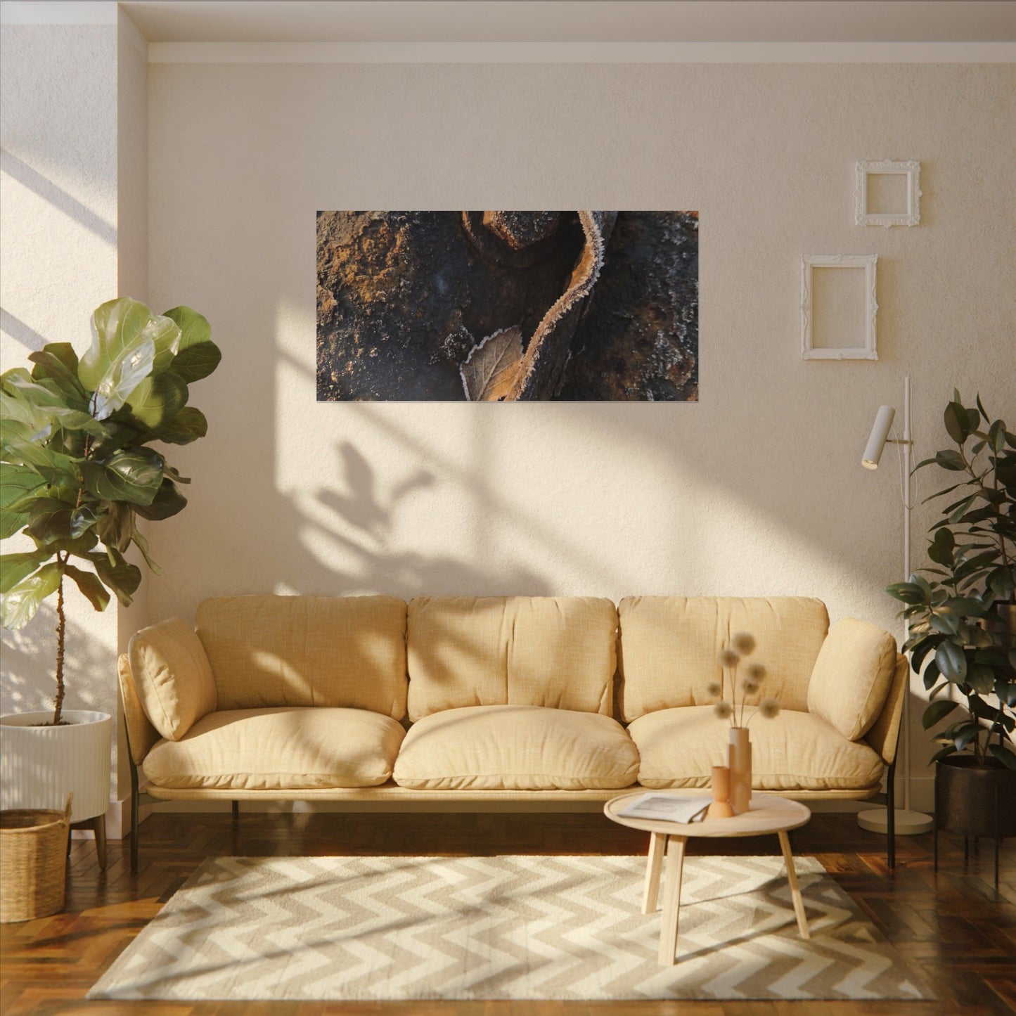 Moody Rust Patina Canvas Art - Moody Minimal Dark Japandi