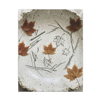 Ceramic Bowl Autumn Canvas Art | Japandi Elegant Design