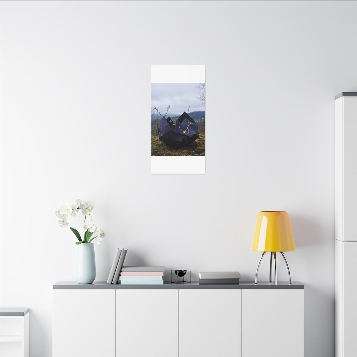 Paper Fold Canvas Art | Spring Kintsugi Gold Repair Art