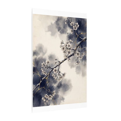Ma Cherry Blossom Canvas Art - Kintsugi Gold Vein