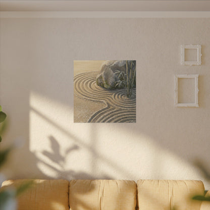 Rock Garden Winter Canvas Art | Zen Peaceful Design