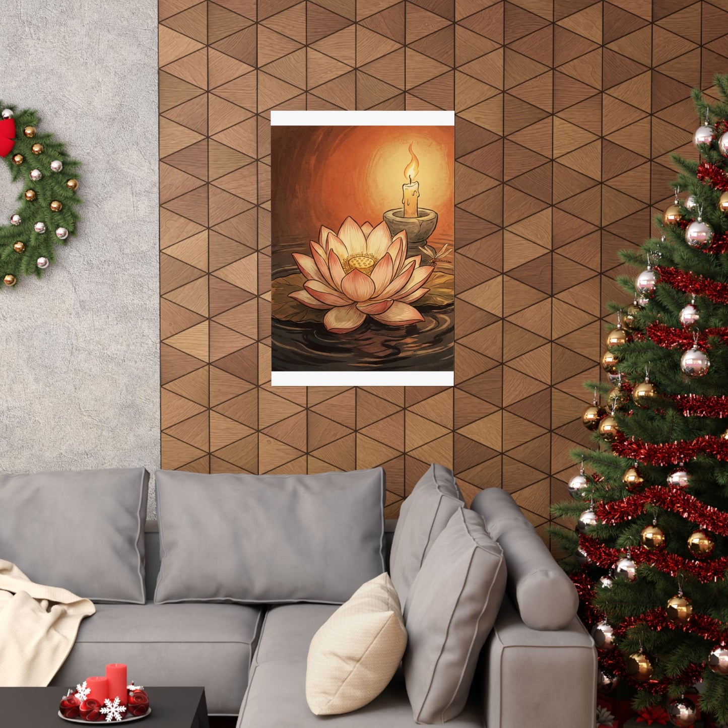 Summer Lotus Flower Ukiyo E Inspired Wall Art Print | Peaceful Decor
