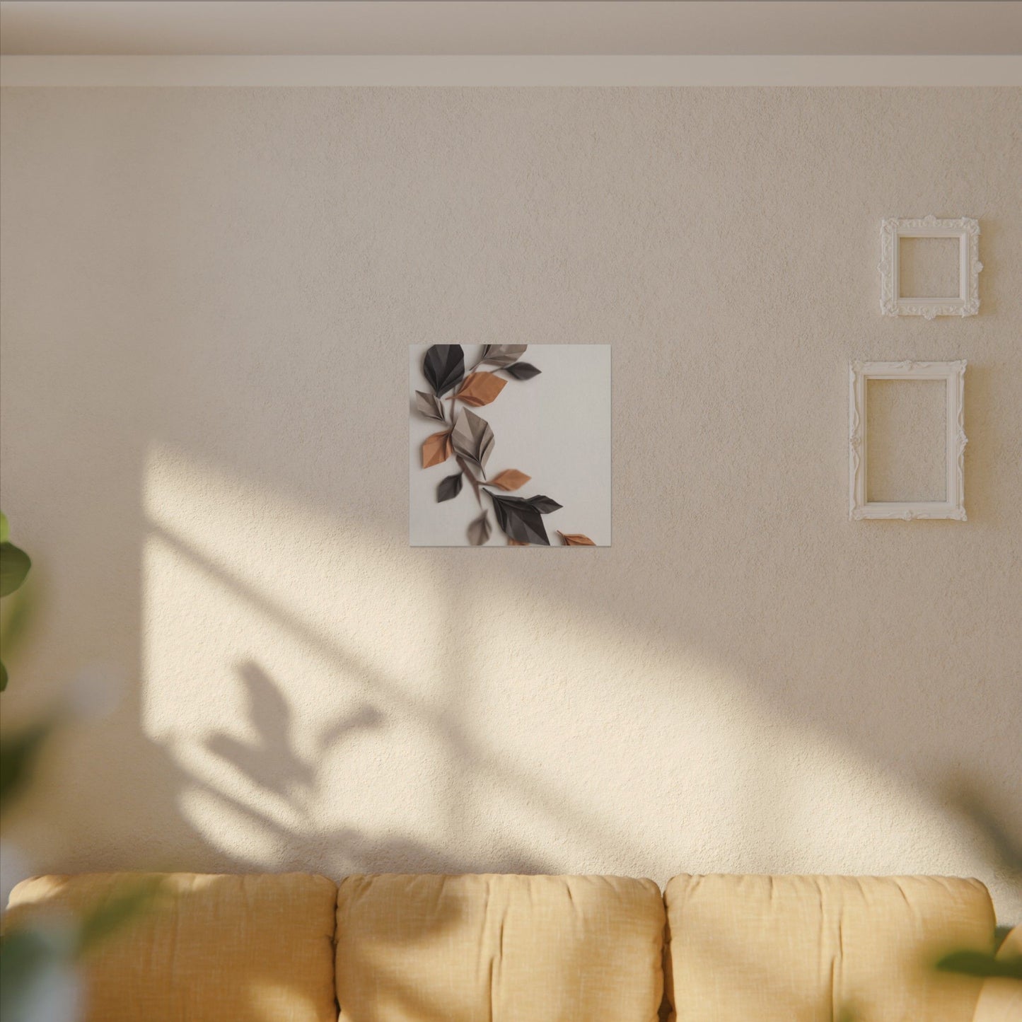 Paper Fold Autumn Canvas Art | Japandi Earthy Design