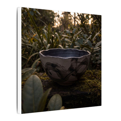 Ceramic Bowl Canvas Art | Summer Dark Japandi Charcoal Ink Art