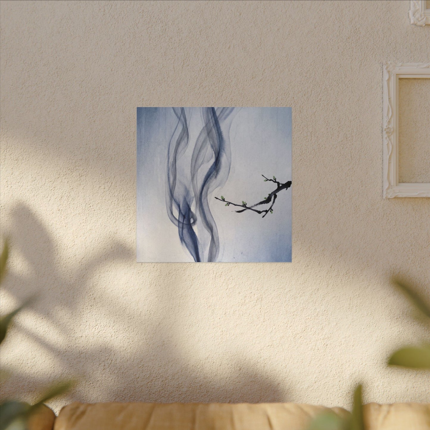 Incense Smoke Spring Canvas Art | Zen Tranquil Design