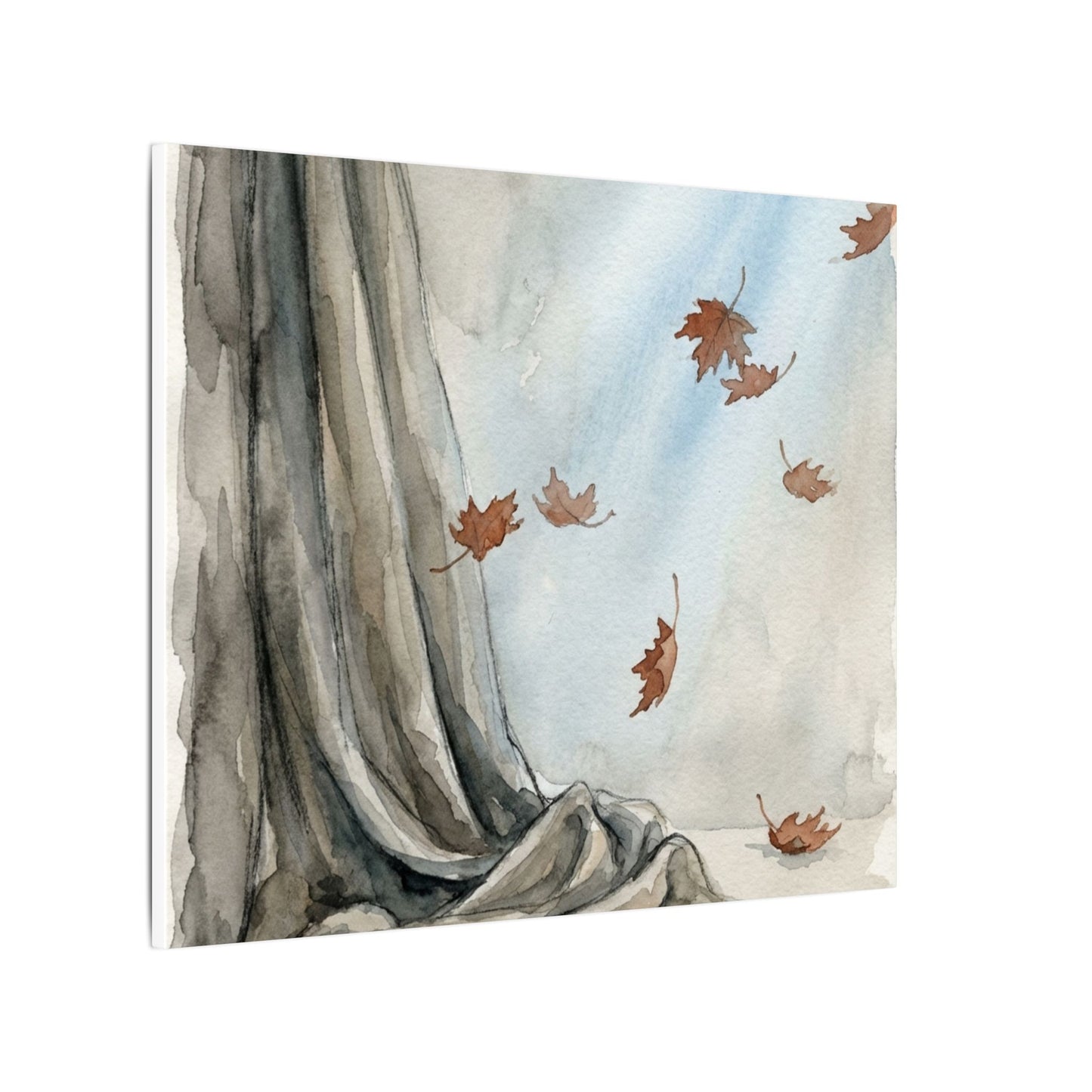 Ma Silk Drape Canvas Art - Japandi Watercolor