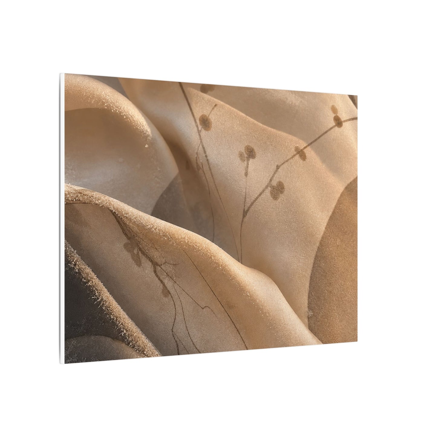 Japandi Silk Drape in Golden Hour | Japanese Pattern Canvas Art