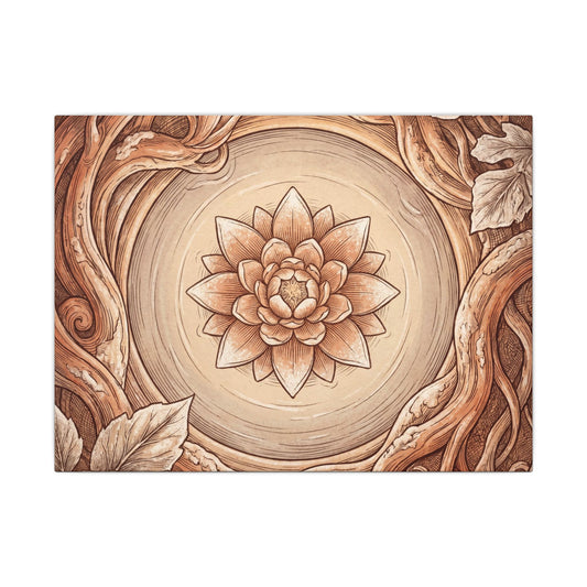 Lotus Flower Winter Canvas Art | Cottagecore Nostalgic Design