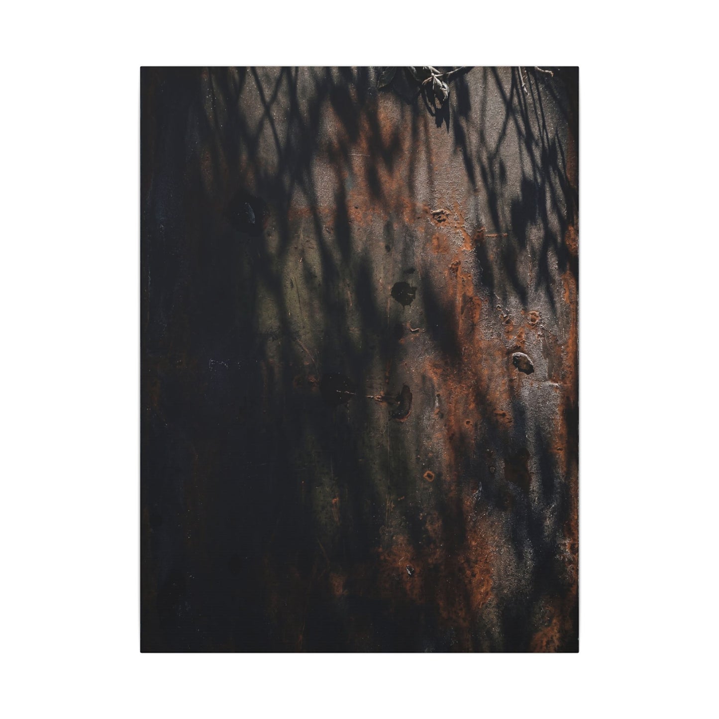 Rust Patina Shadow Zen Canvas Art | Luxurious Dark Japandi Art