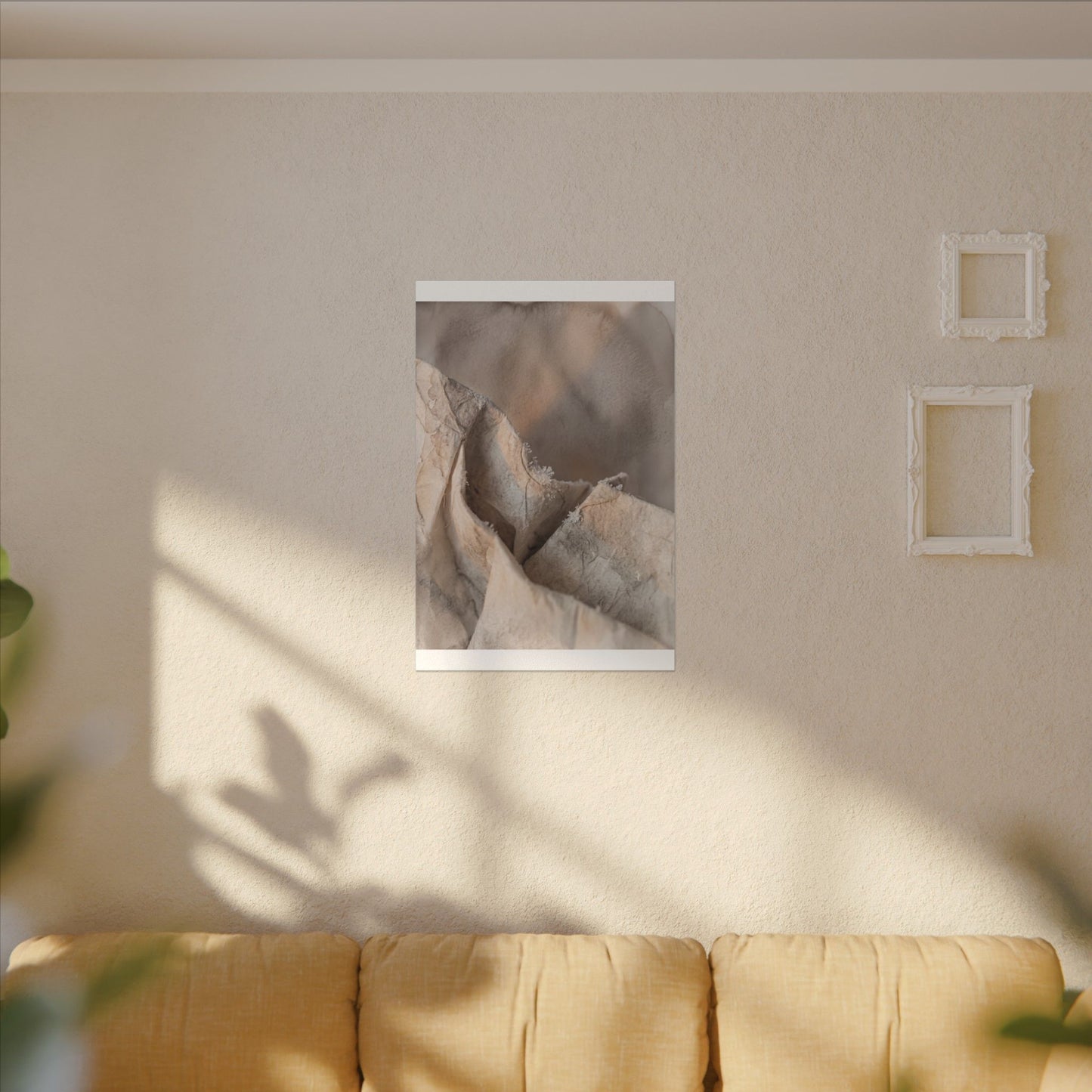 Japandi Paper Fold in Candlelight | Watercolor Canvas Art