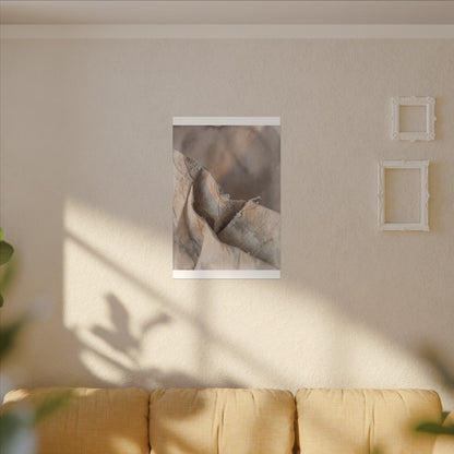 Japandi Paper Fold in Candlelight | Watercolor Canvas Art