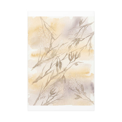Shadow Play Winter Canvas Art | Japandi Warm Design