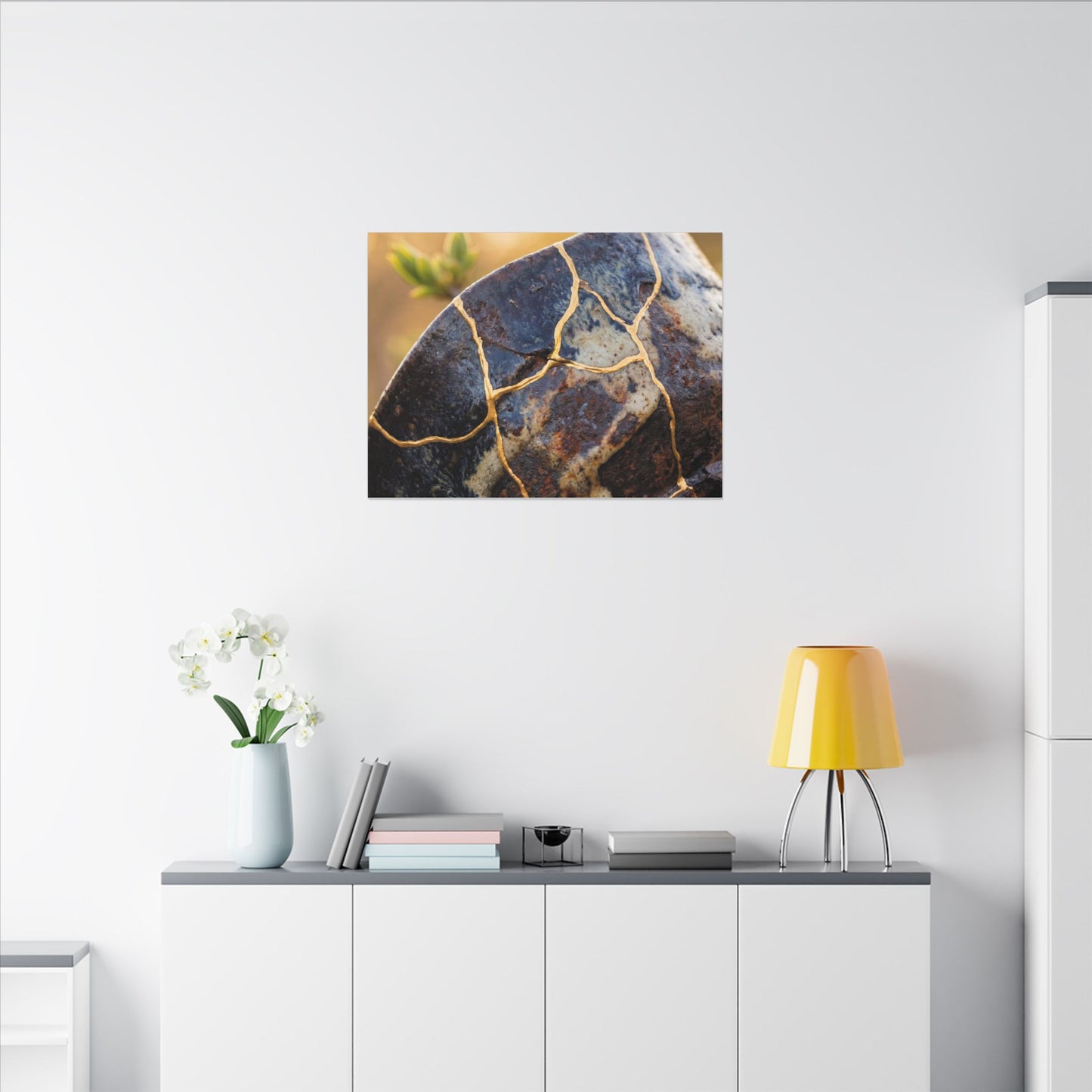 Fukinsei Rust Patina Canvas Art - Kintsugi Gold Repair