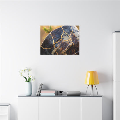 Fukinsei Rust Patina Canvas Art - Kintsugi Gold Repair